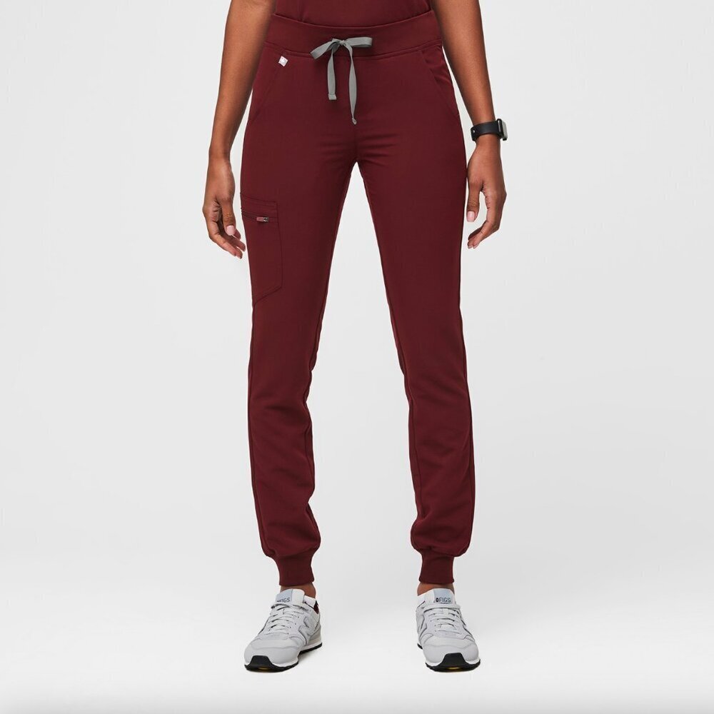 Figs Burgundy Zamora Jogger Scrub Pants 3XLT Tall Inseam